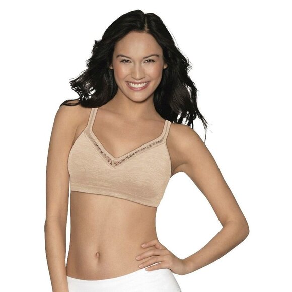 Hanes Perfect Coverage Women S Wireless Bra  ComfortFlex Fit Petal Dust Heather - Picture 1 of 1